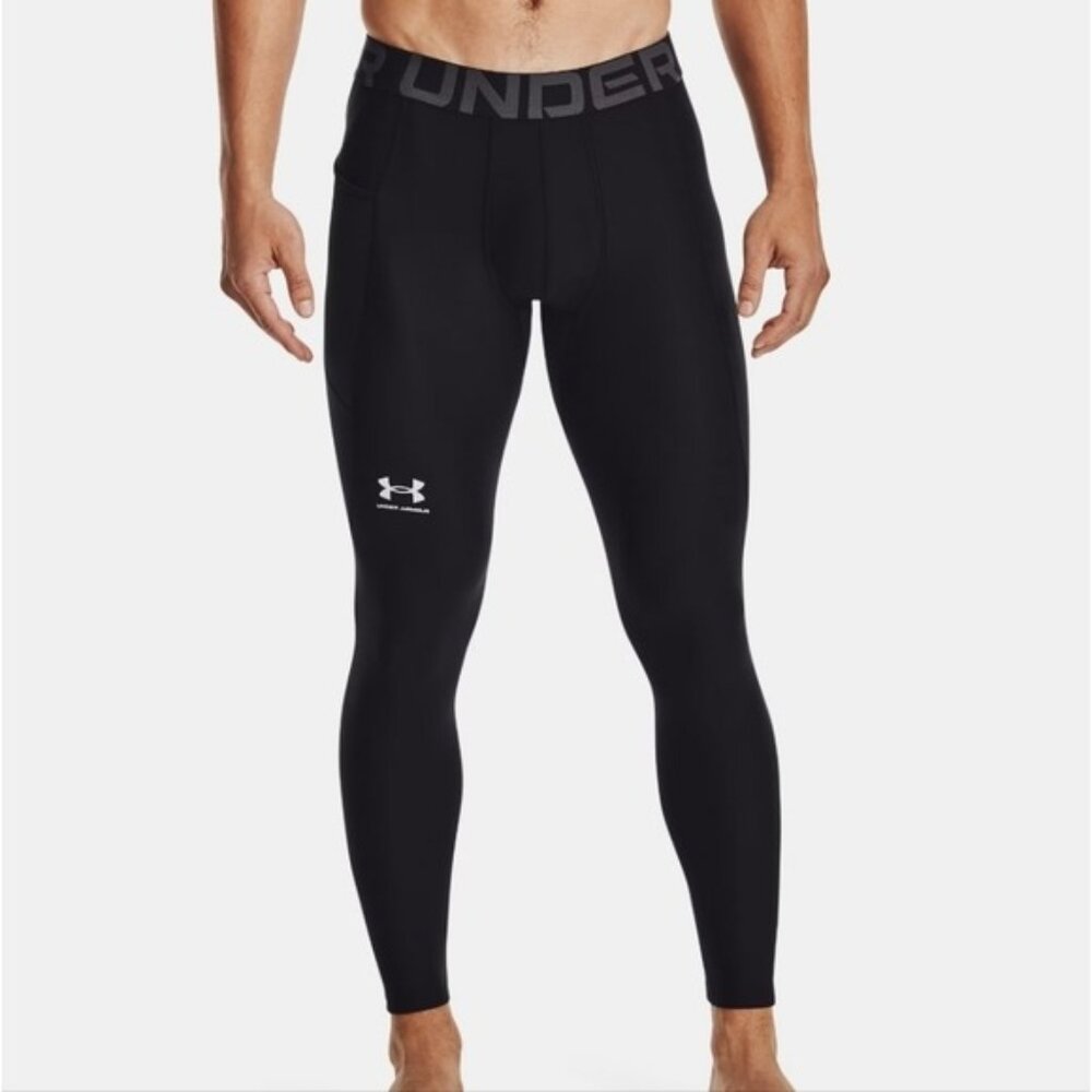 Under Armour HeatGear Leggings Small Men's New Black Base Layer Activewear